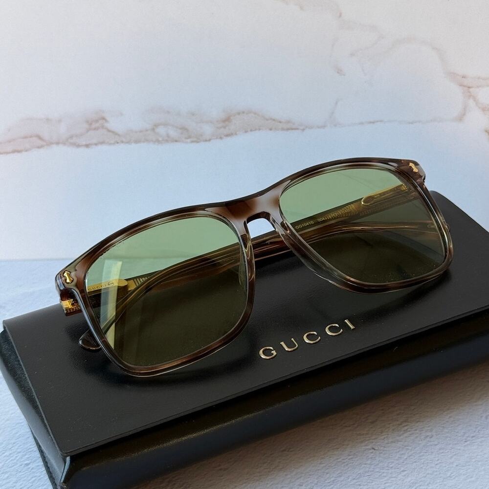 NEW Gucci GG1041S Havana Grey Green Lens Unisex Sunglasses